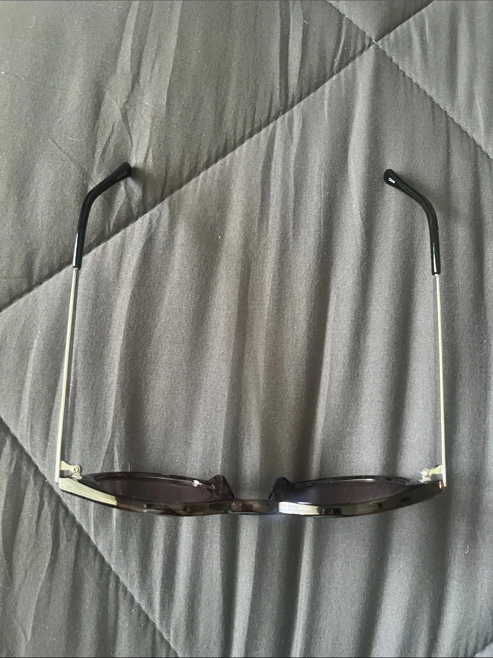 LOFT Round Tortoiseshell Frame Sunglasses with Purple Lenses